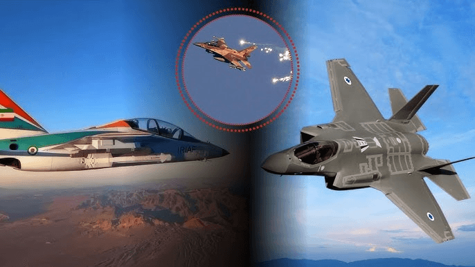Infográfico técnico mostrando a trajetória stealth do F-35 Adir penetrando nas camadas de radar S-300 iranianas. Infográfico técnico mostrando a trajetória stealth do F-35 Adir penetrando nas camadas de radar S-300 iranianas.
